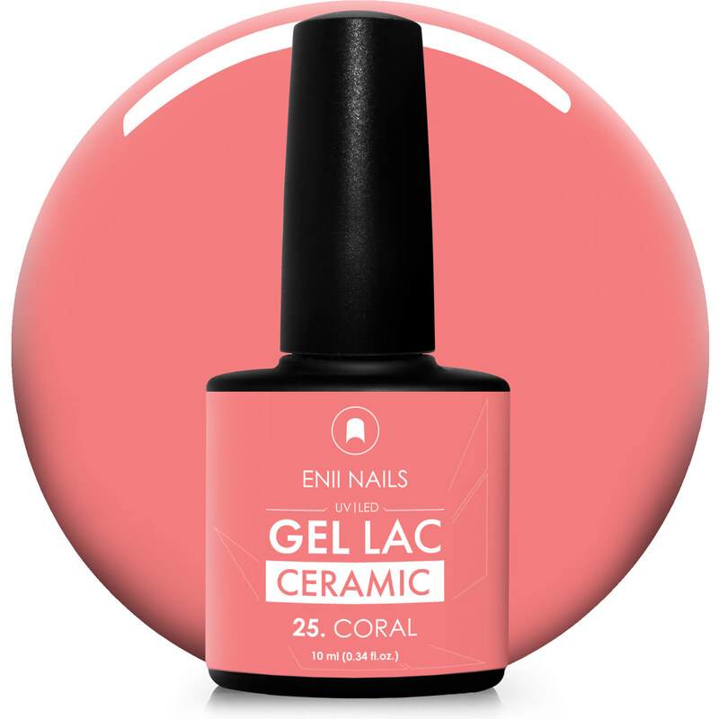 ENII NAILS Gel lak Ceramic 25 Coral - gelový lak bez HEMA, 10 ml