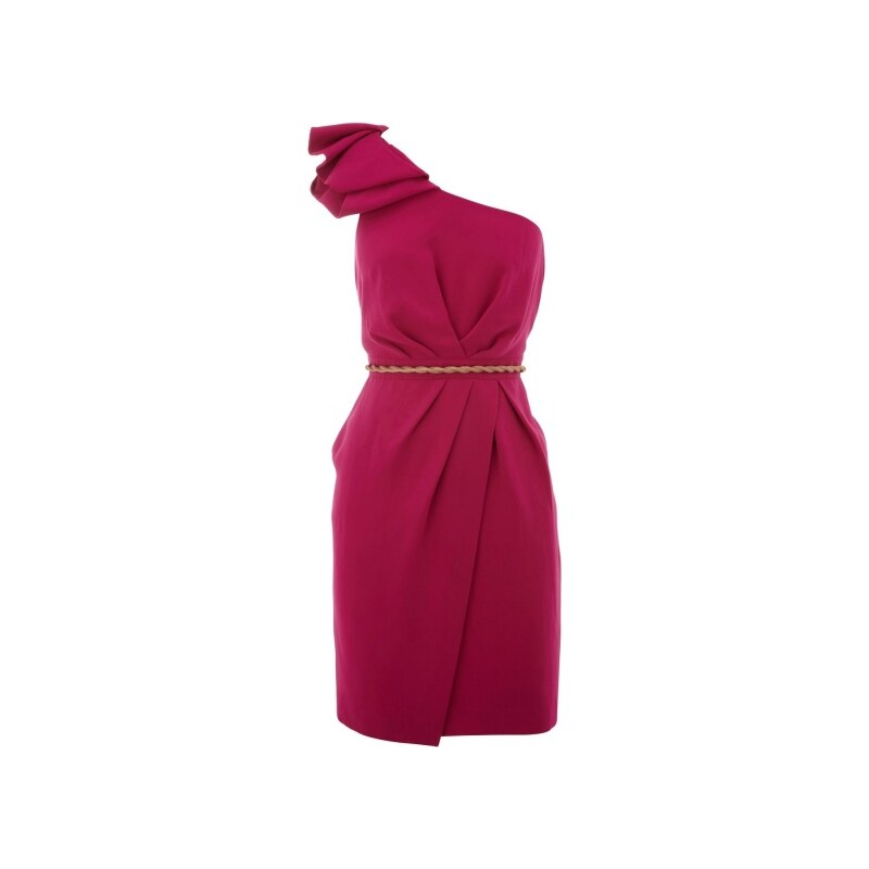 Elegantní růžové šaty na jedno rameno LA FEMME
