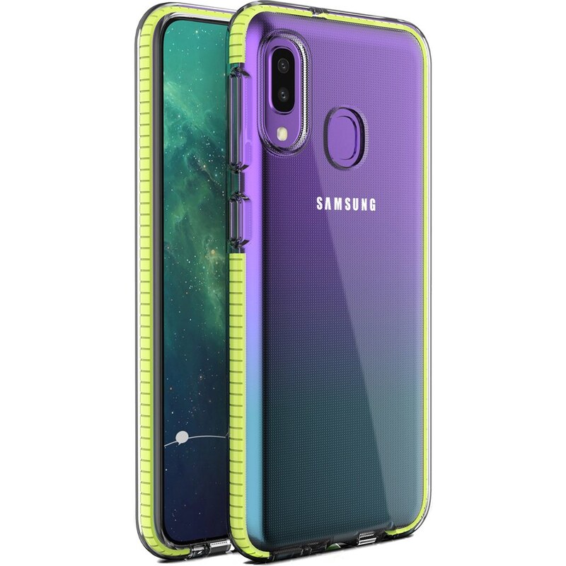 IZMAEL.eu Pouzdro Spring clear TPU pro Samsung Galaxy A02s žlutá