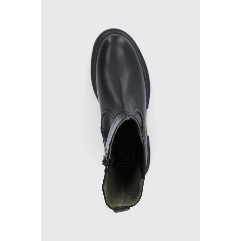 Kožené kotníkové boty G-Star Raw dámské, černá barva, na plochém podpatku