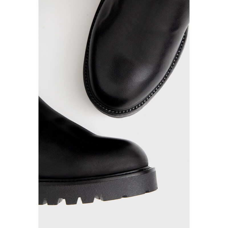 Kožené kotníkové boty Vagabond Shoemakers Kenova dámské, černá barva, na plochém podpatku, zateplené
