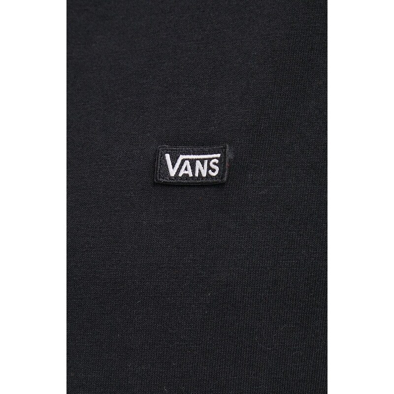 Bavlněné tričko Vans černá barva, hladké, VN0A49R7BLK1-Black