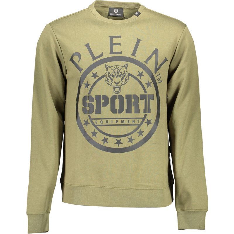 Zelená mMikina PLEIN SPORT bez kapuce