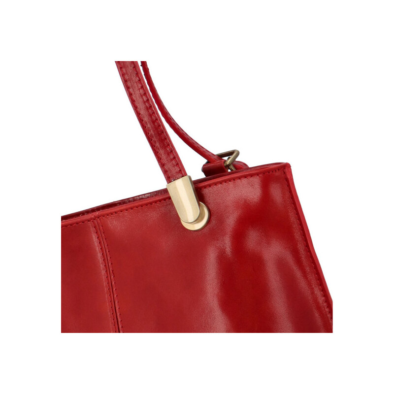 Dámský kožený kabelko/batoh červený - Delami Vera Pelle Jenafes červená
