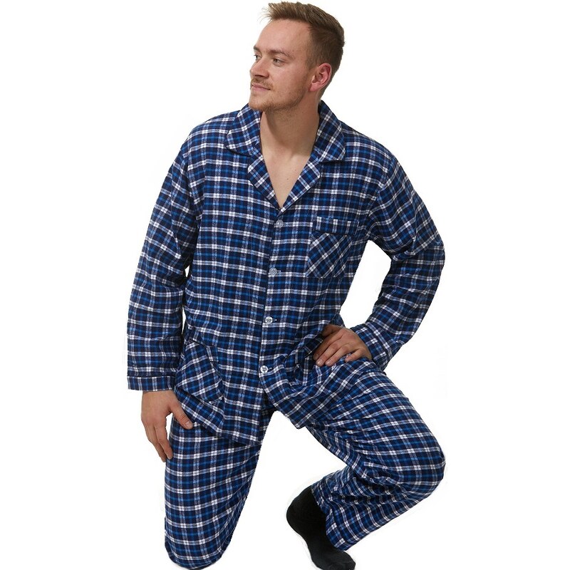 Naspani Pánské pyžamo teplé flanel 1PF0006