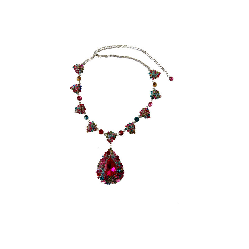 Stříbrný náhrdelník s barevnými krystaly LA FEMME