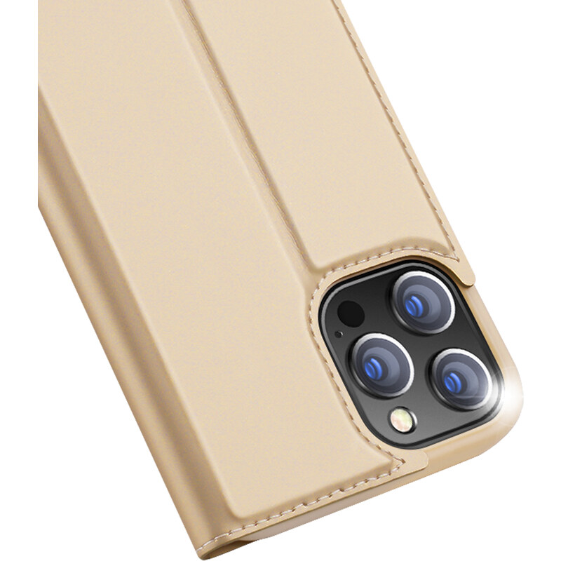 Knížkové pouzdro pro iPhone 13 Pro - DuxDucis, SkinPro Gold