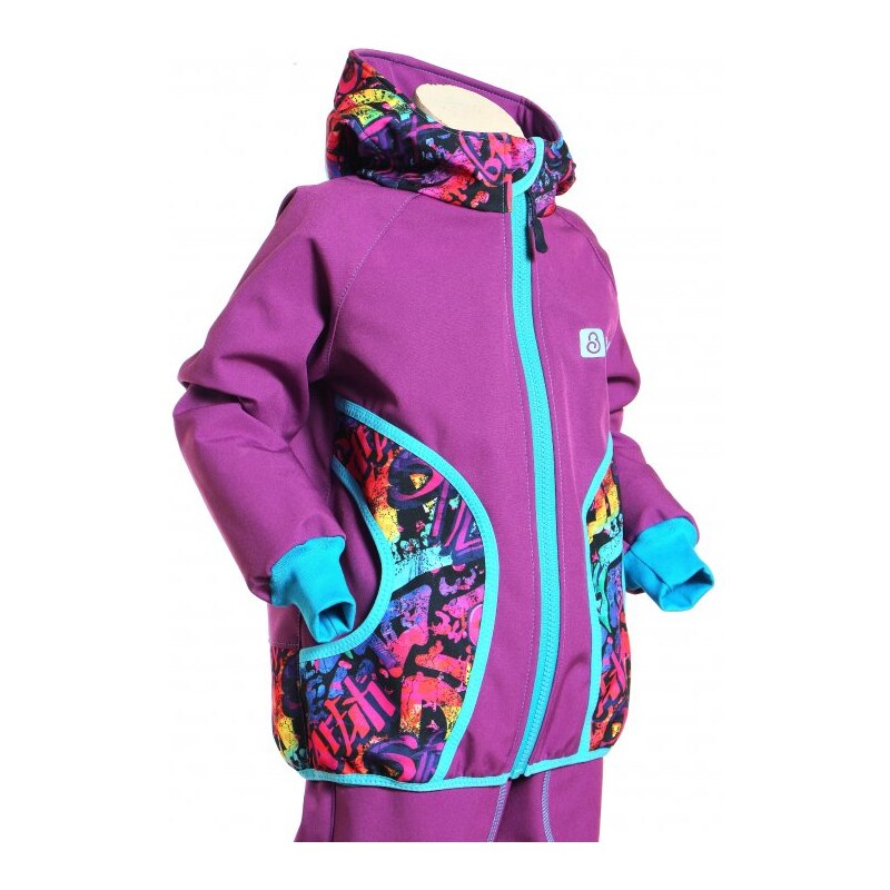 BajaDesign softshellová bunda pro holčičky + pletený vzor vel. 86/92