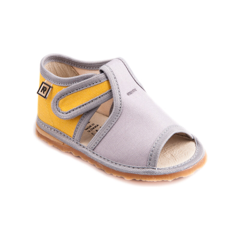 RAK dětské sandálky Bačkůrky šedě žluté (šedá)
