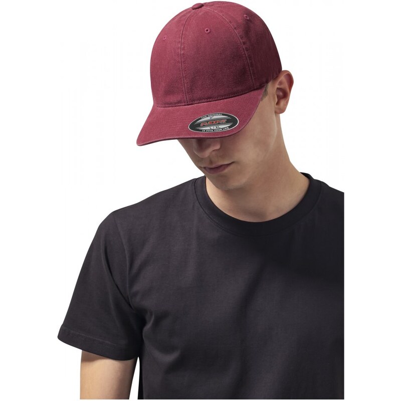 URBAN CLASSICS Flexfit Garment Washed Cotton Dad Hat - maroon