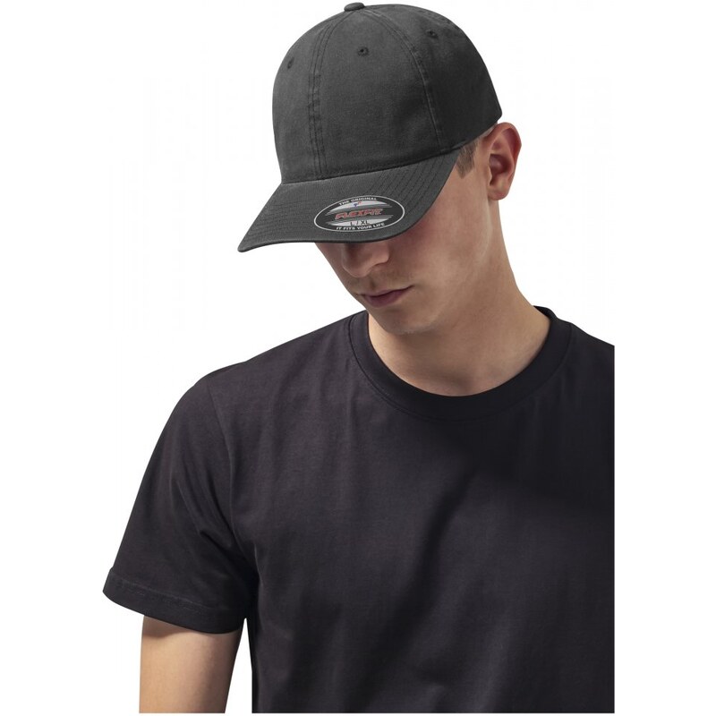URBAN CLASSICS Flexfit Garment Washed Cotton Dad Hat - black