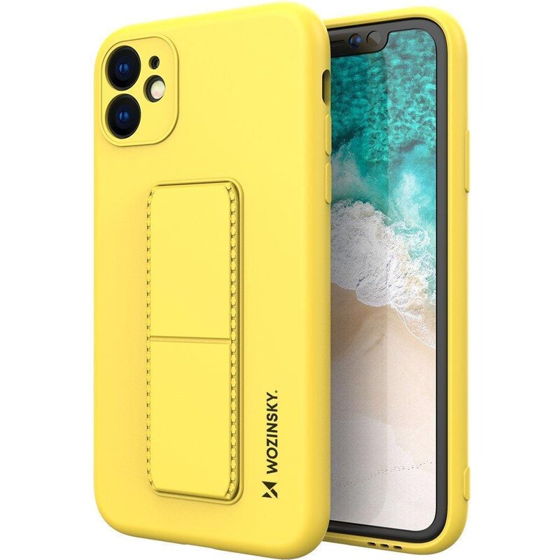 WOZINSKY Wozinsky pouzdro Kickstand pro Xiaomi Redmi Note 9 žlutá