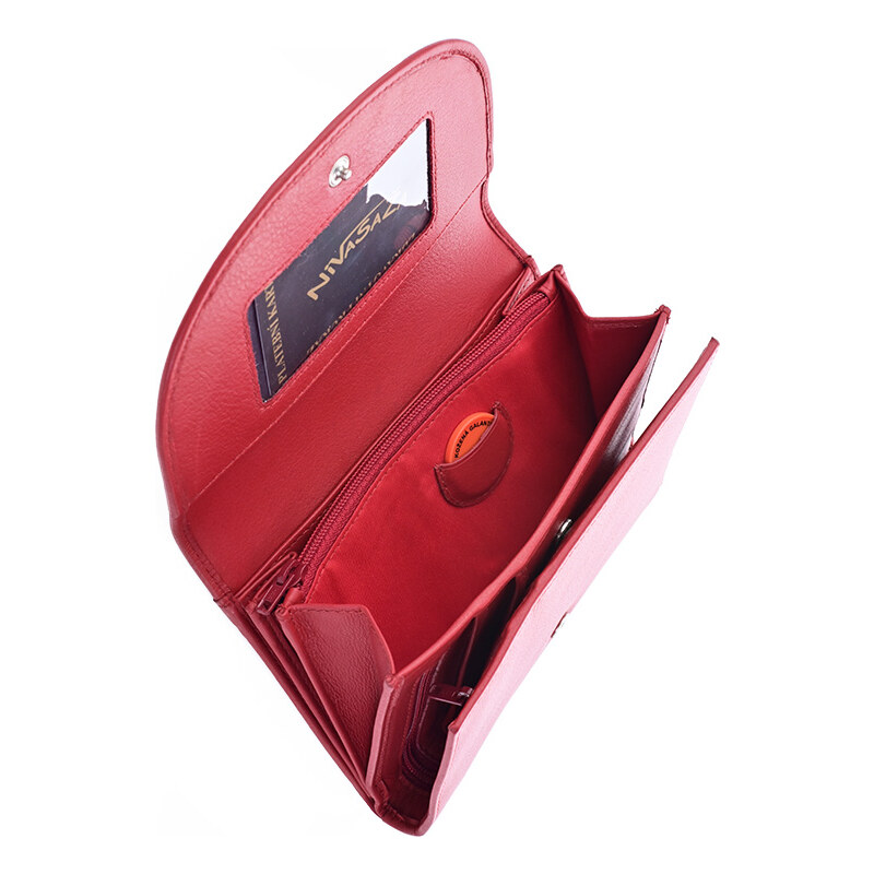 Dámská kožená peněženka Nivasaža N263-CLN-R červená
