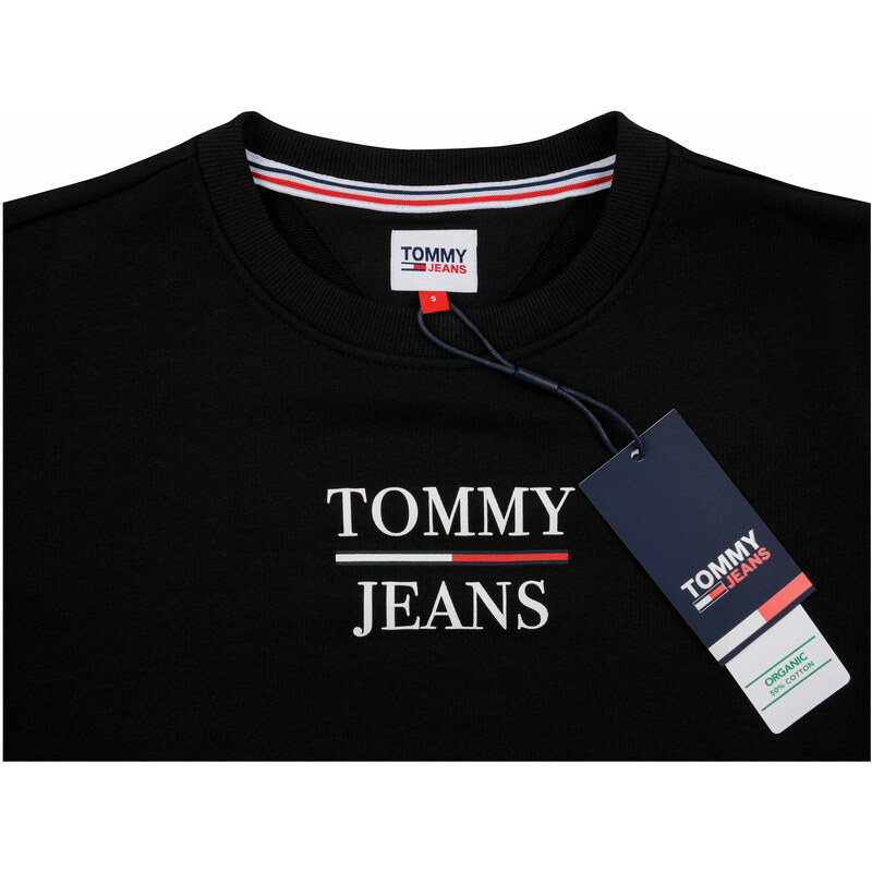 Dámská černá mikina bez kapuce Tommy Hilfiger