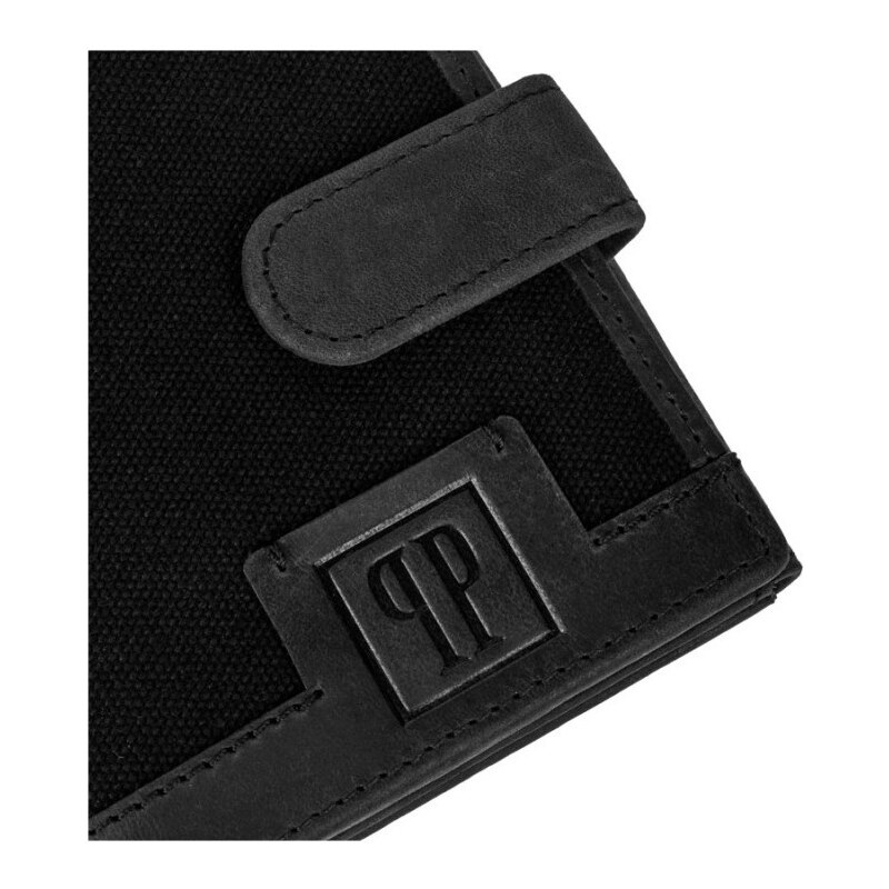 Kabelky od Hraběnky Dárková sada: Pánská odolná retro taška a peněženka; černá