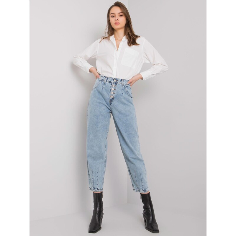 Fashionhunters Modré dámské mom jeans od Varenny