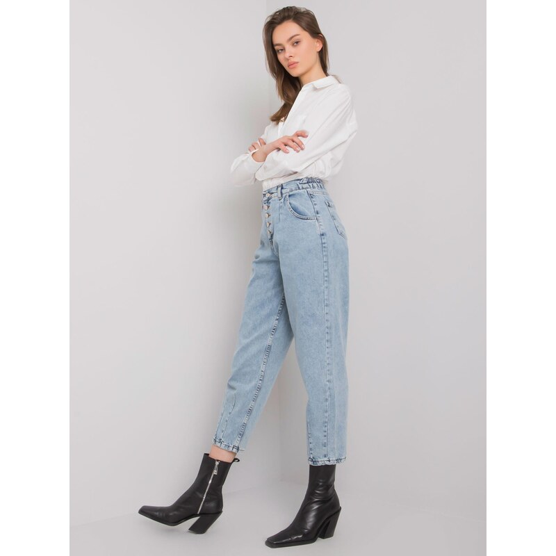 Fashionhunters Modré dámské mom jeans od Varenny