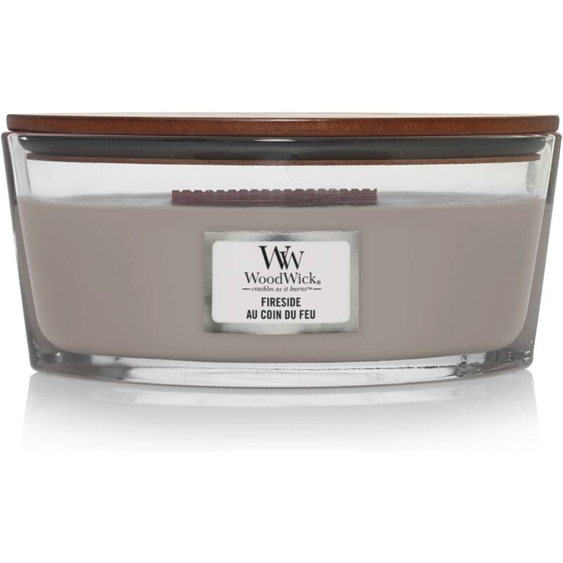 WoodWick – svíčka v dárkovém balení Fireside (Oheň v krbu), 453 g