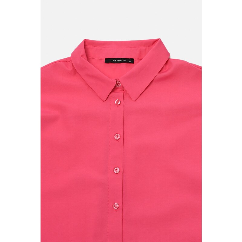 Trendyol Weave Fuchsia Shirred Beach Shirt