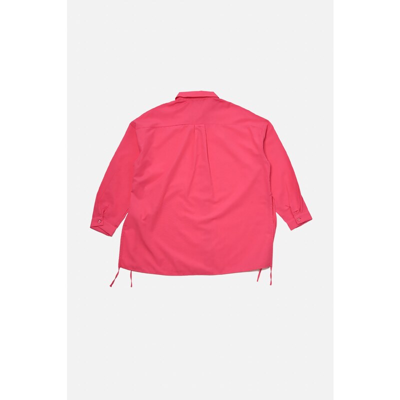 Trendyol Weave Fuchsia Shirred Beach Shirt