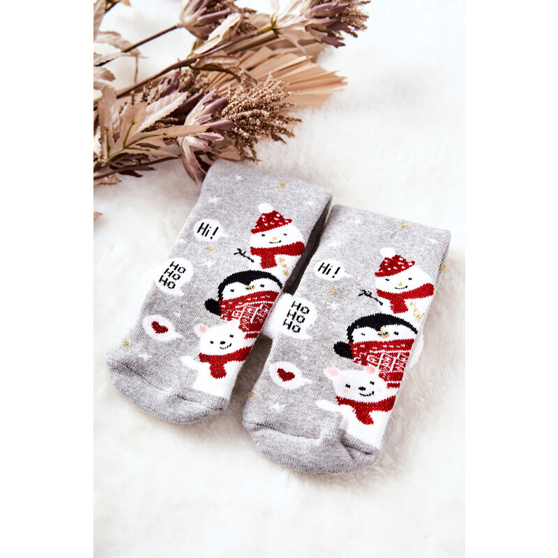 Kesi Vánoční ponožky Ho Ho Ho! šedé