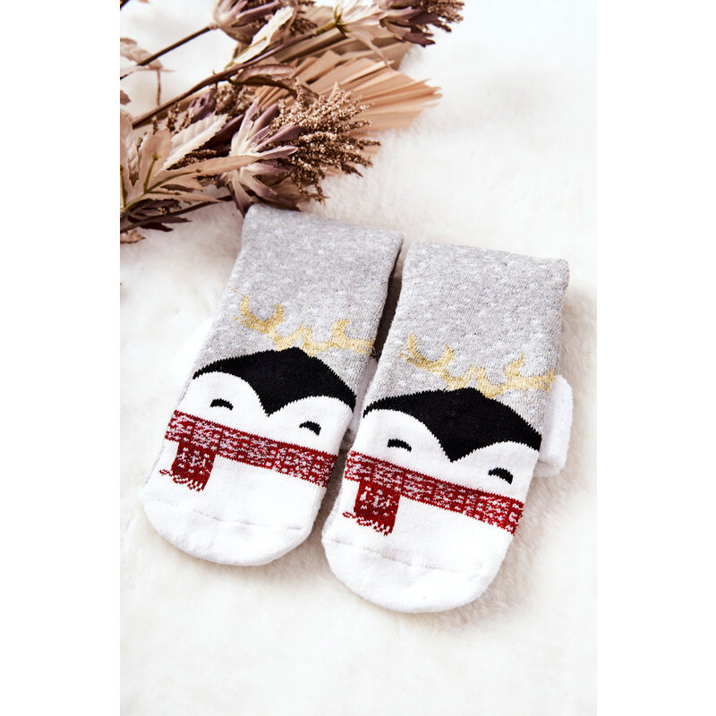 Kesi Vánoční ponožky Tučňák Šedé