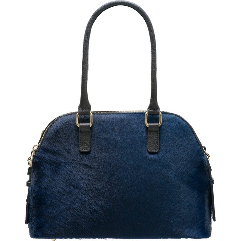 Glamorous by GLAM Kožená kabelka s dlouhými poutky se srstí - tmavě modrá