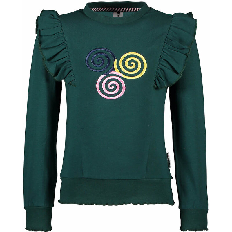 B-nosy Dívčí tričko s dlouhým rukávem zelené spirály