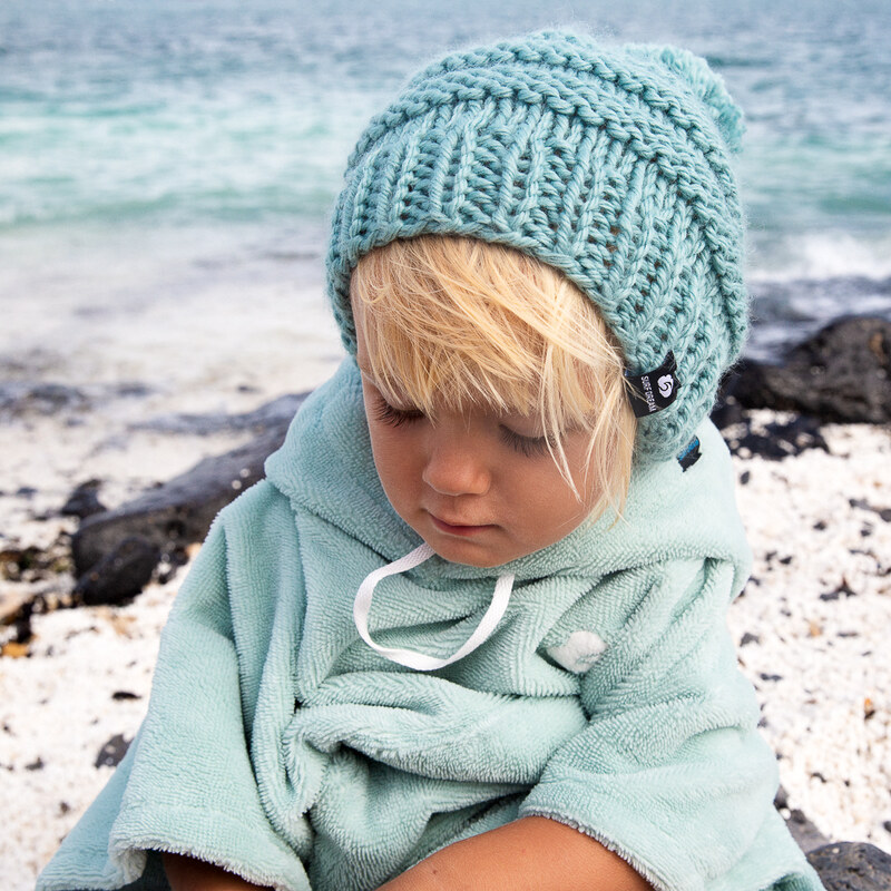 Pletený kulich SURF DREAM mátový MERINO dětský 65266994