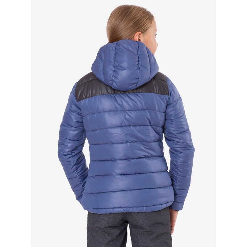 Černo-modrá holčičí prošívaná zimní bunda s kapucí SAM 73 Eloise