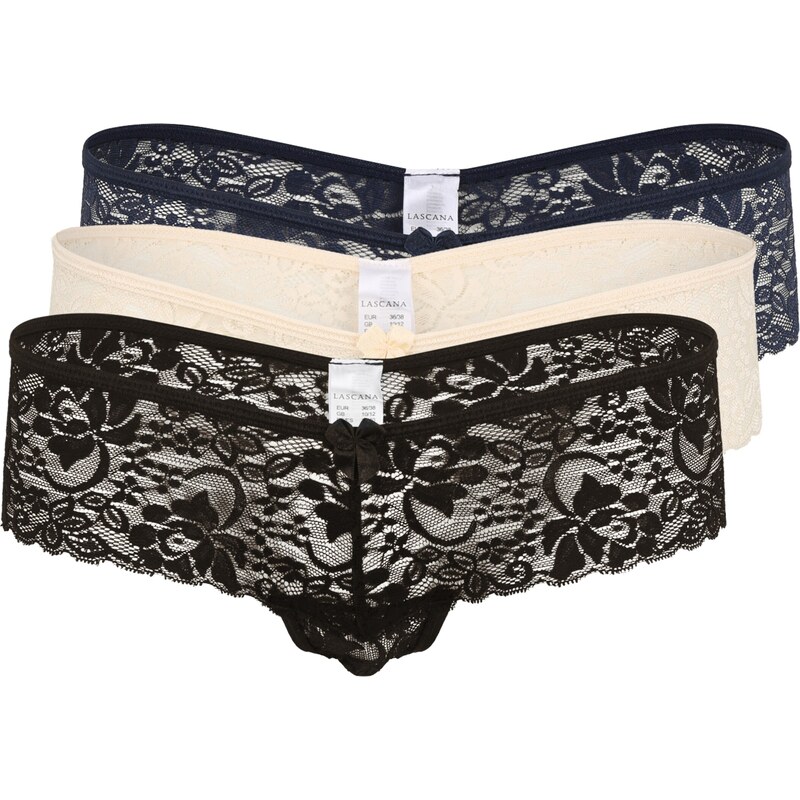 LASCANA Tanga béžová / modrá / černá 95097284