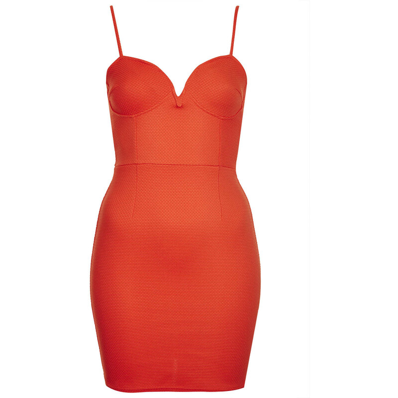 Topshop **Textured Plunge Neck Body Con Dress by Oh My Love