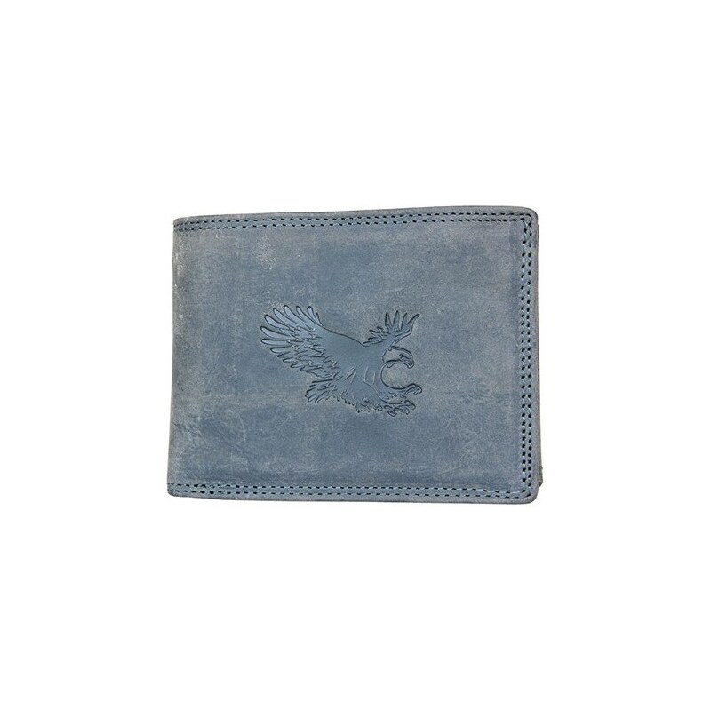 Šedá kožená peněženka The Wild force s orlem podélná + RFID