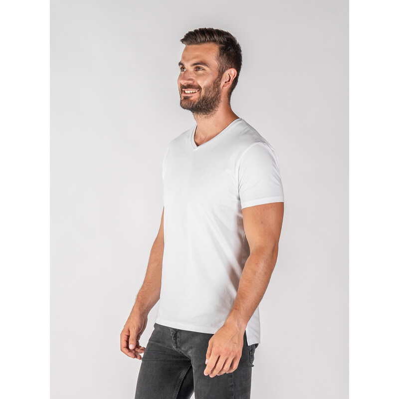 TallGuys Pánské rozstřižené tričko | véčko | Pure white