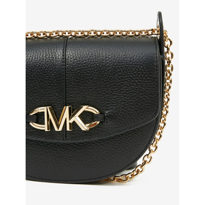 Černá dámská kožená crossbody kabelka Michael Kors Small Conv Saddl - Dámské