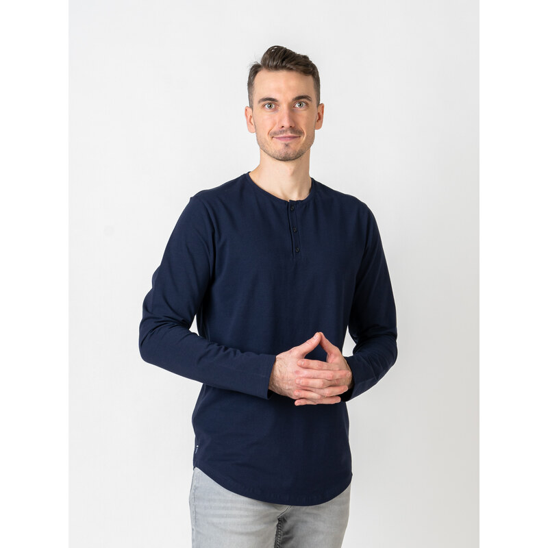TallGuys Pánský prodloužený dlouhý rukáv | knoflíček | Navy