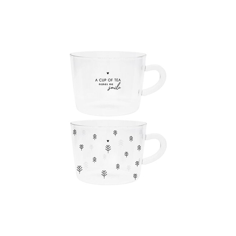 Bastion Collections Skleněný hrnek Cup of tea & Trees 300 ml Cup of tea