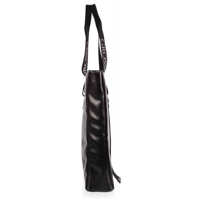 Černá měkká dámská kabelka se svislým prošíváním S687 GROSSO
