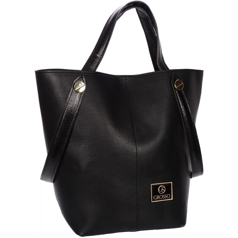 Černá shopper dámská kabelka S683 GROSSO 65378415