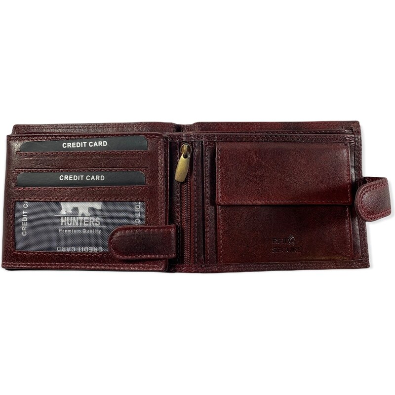 Hunters kožená peněženka červená KHT5600L