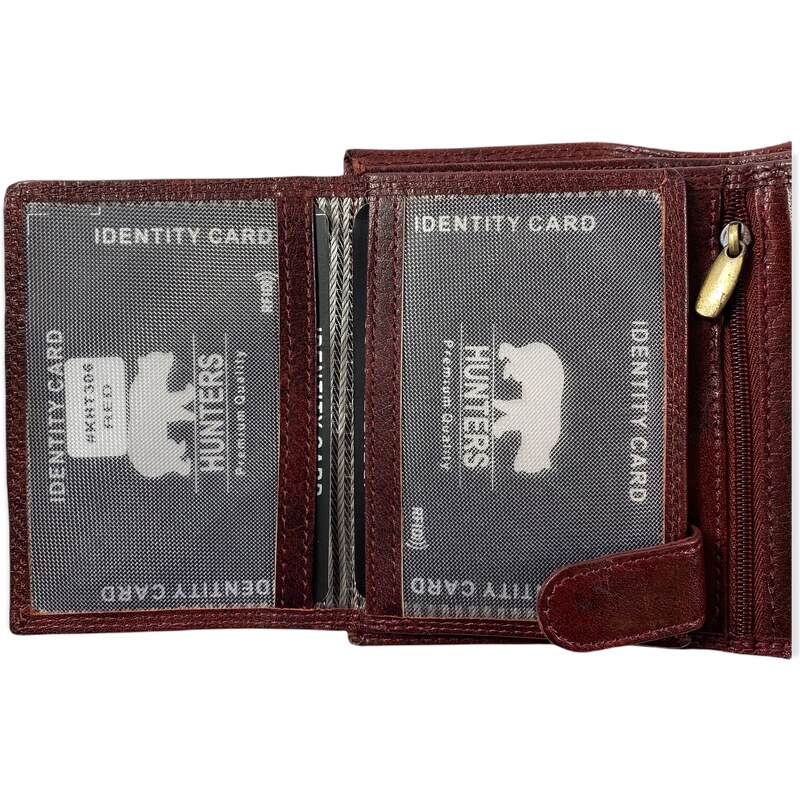 Hunters kožená peněženka červená KHT306