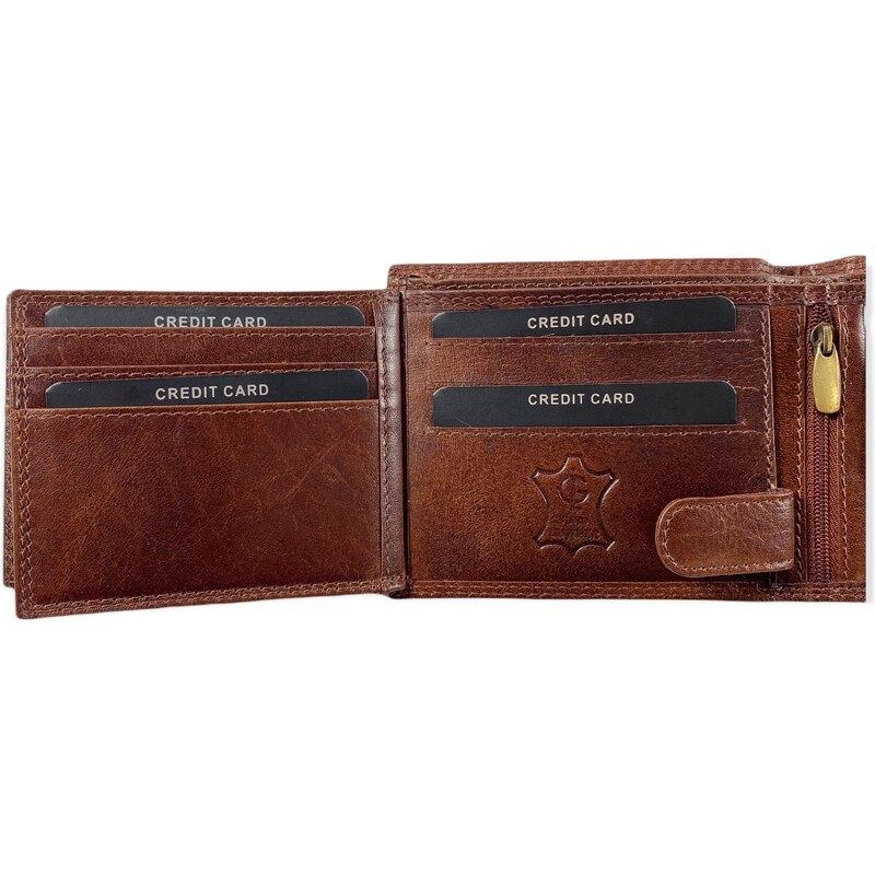 Hunters kožená peněženka hnědá KHT333