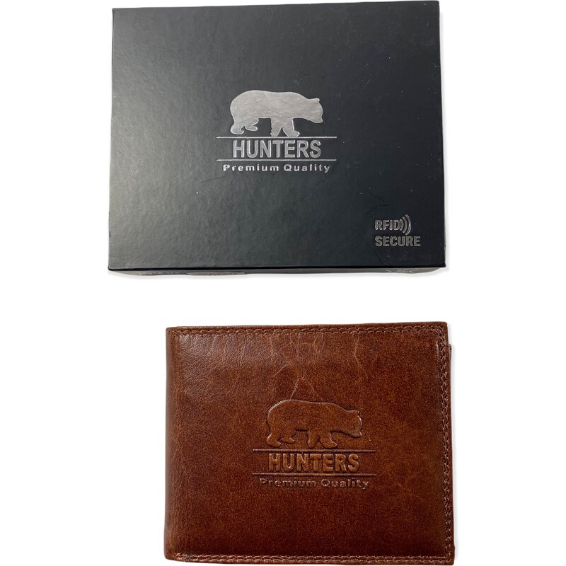 Hunters kožená peněženka hnědá KHT305