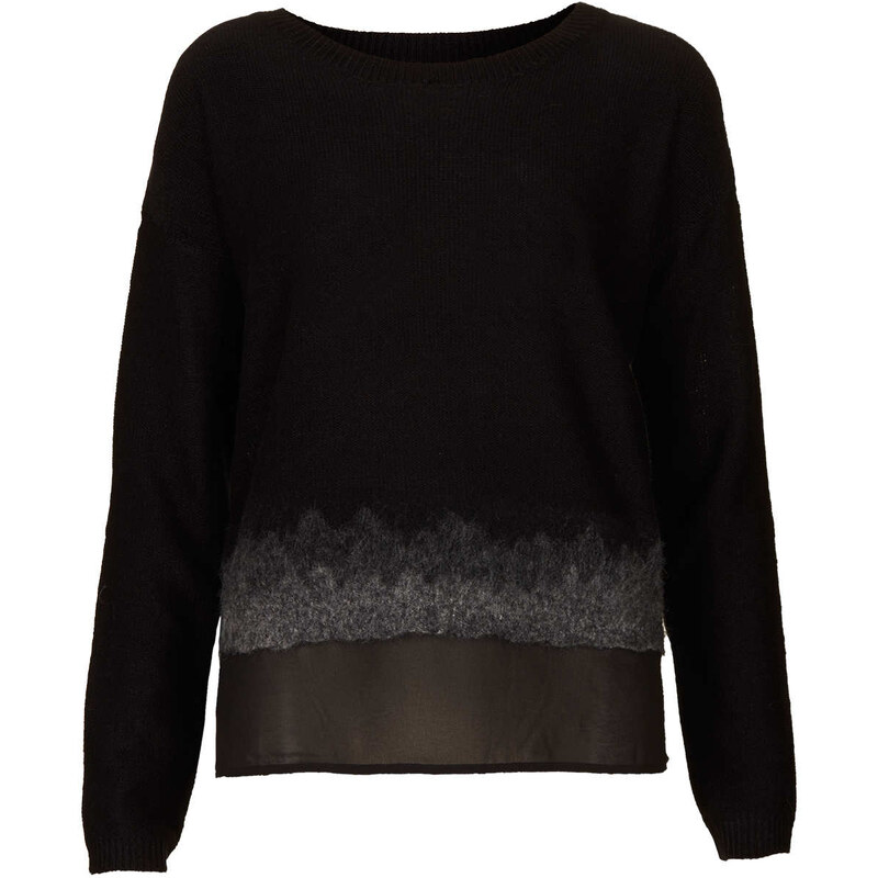 Topshop Knitted Woven Mix Jumper
