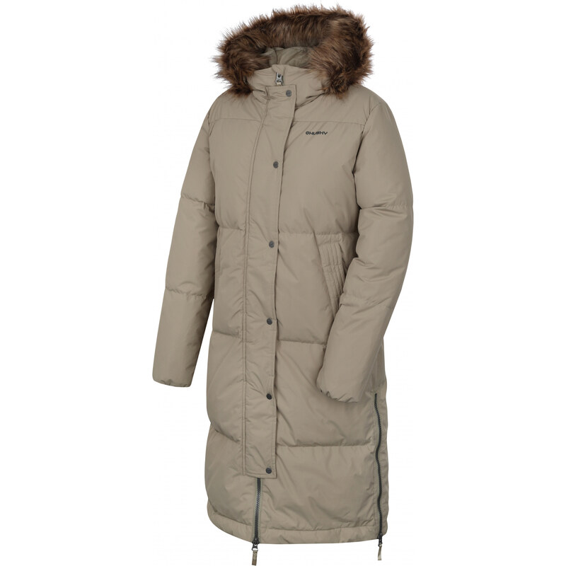 Husky Downbag dámský péřový kabát světle khaki