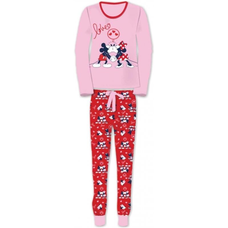 Setino Dámské dlouhé bavlněné pyžamo Minnie & Mickey Mouse - Disney
