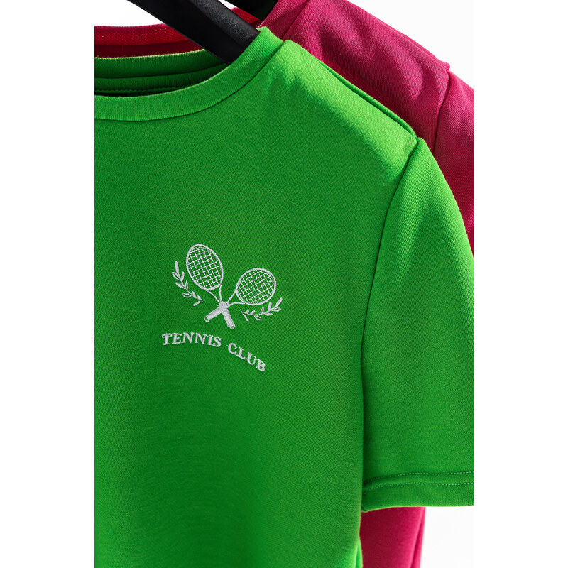 ZELENÉ TRIČKO S NÁŠIVKOU tennis club PIECES