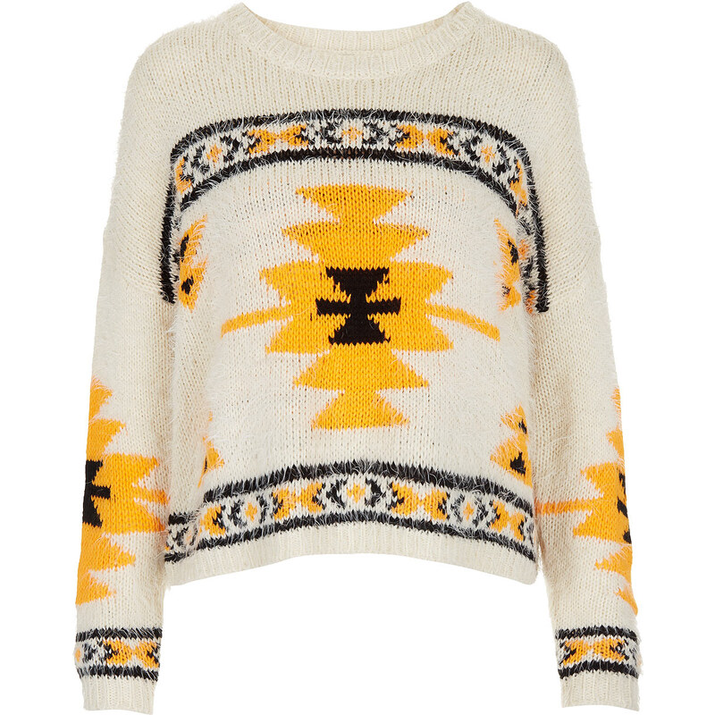 Topshop Knitted Hairy Aztec Jumper