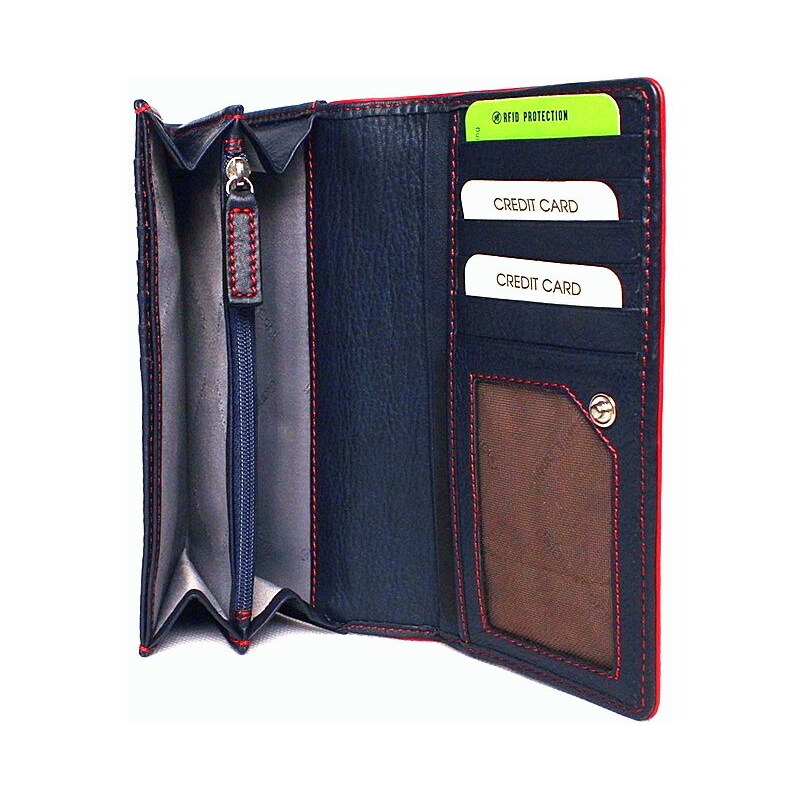 Dámksá luxusní kožená peněženka Gianni Conti no. 588373 tmavěmodrá | KabelkyproVas.cz