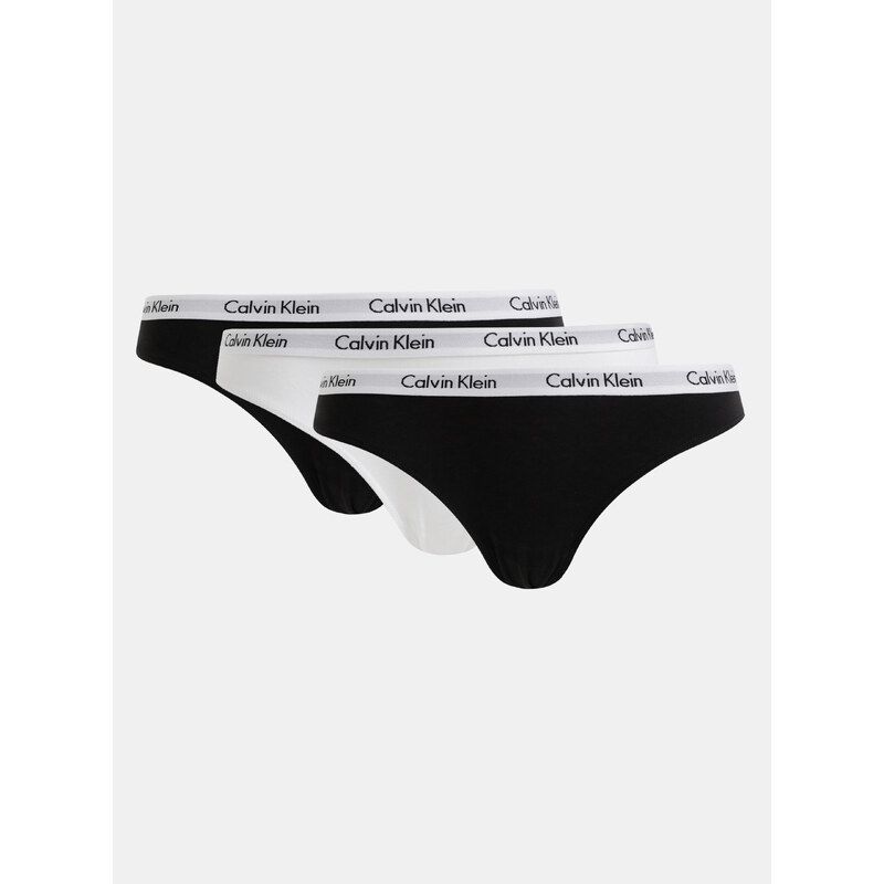 Calvin Klein černé a bílé kalhotky 3 PACK Rise Basic